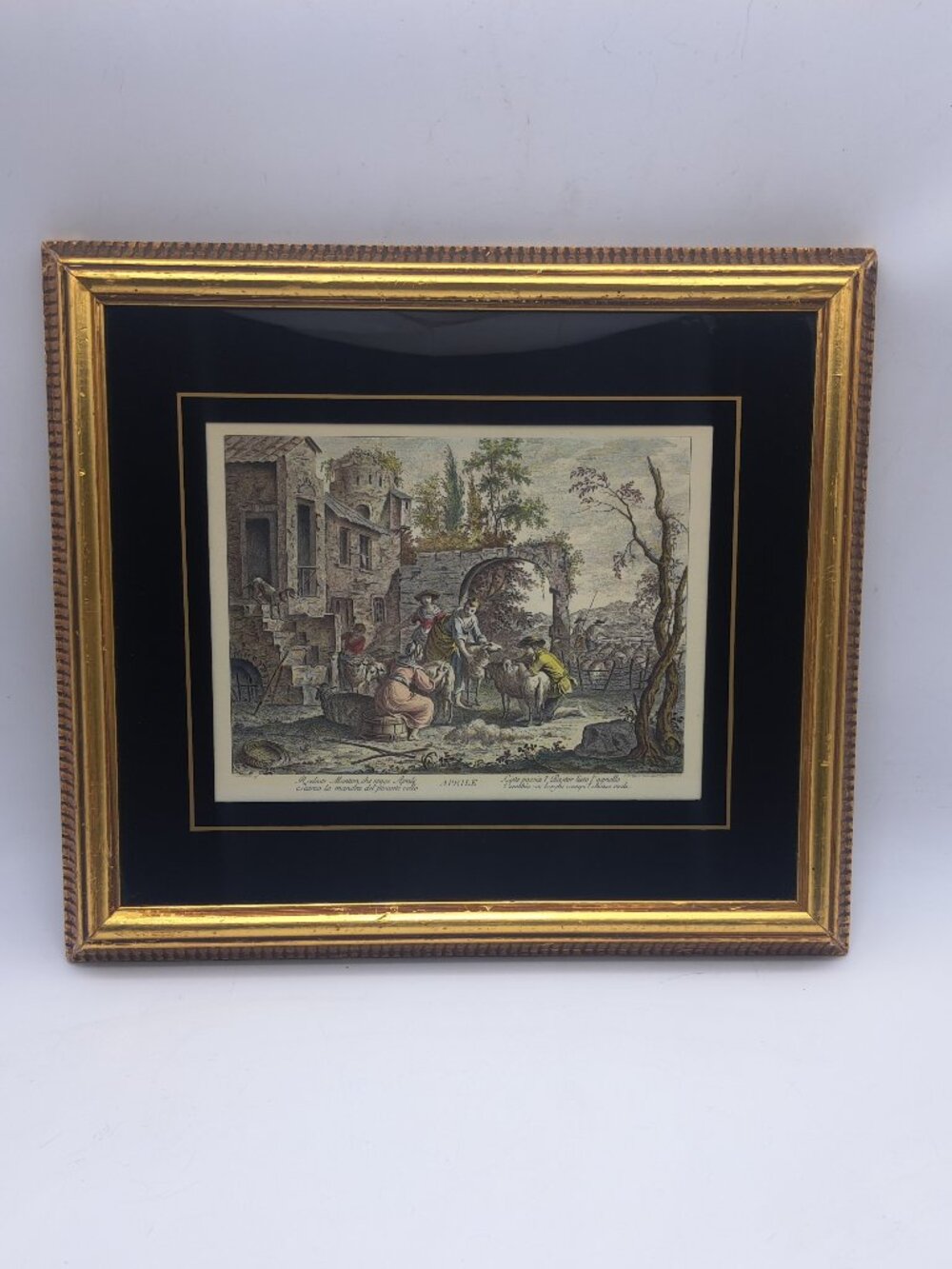 Antique Engraving Aprile By Giuseppe Zocchi /Francesco Bartolozzi